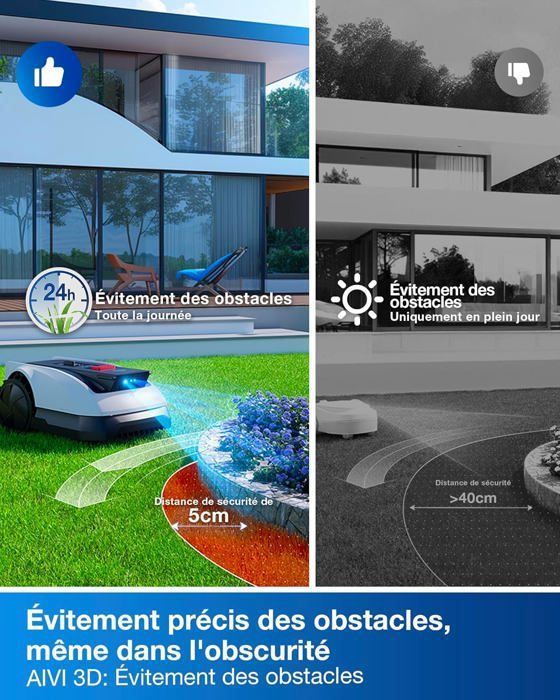 Cortador de relva robótico sem fio ECOVACS Goat O800 RTK com fio perimetral, cobertura de 800 m², RTK+Visão, mapeamento automático, passagens estreitas até 0,7 m.