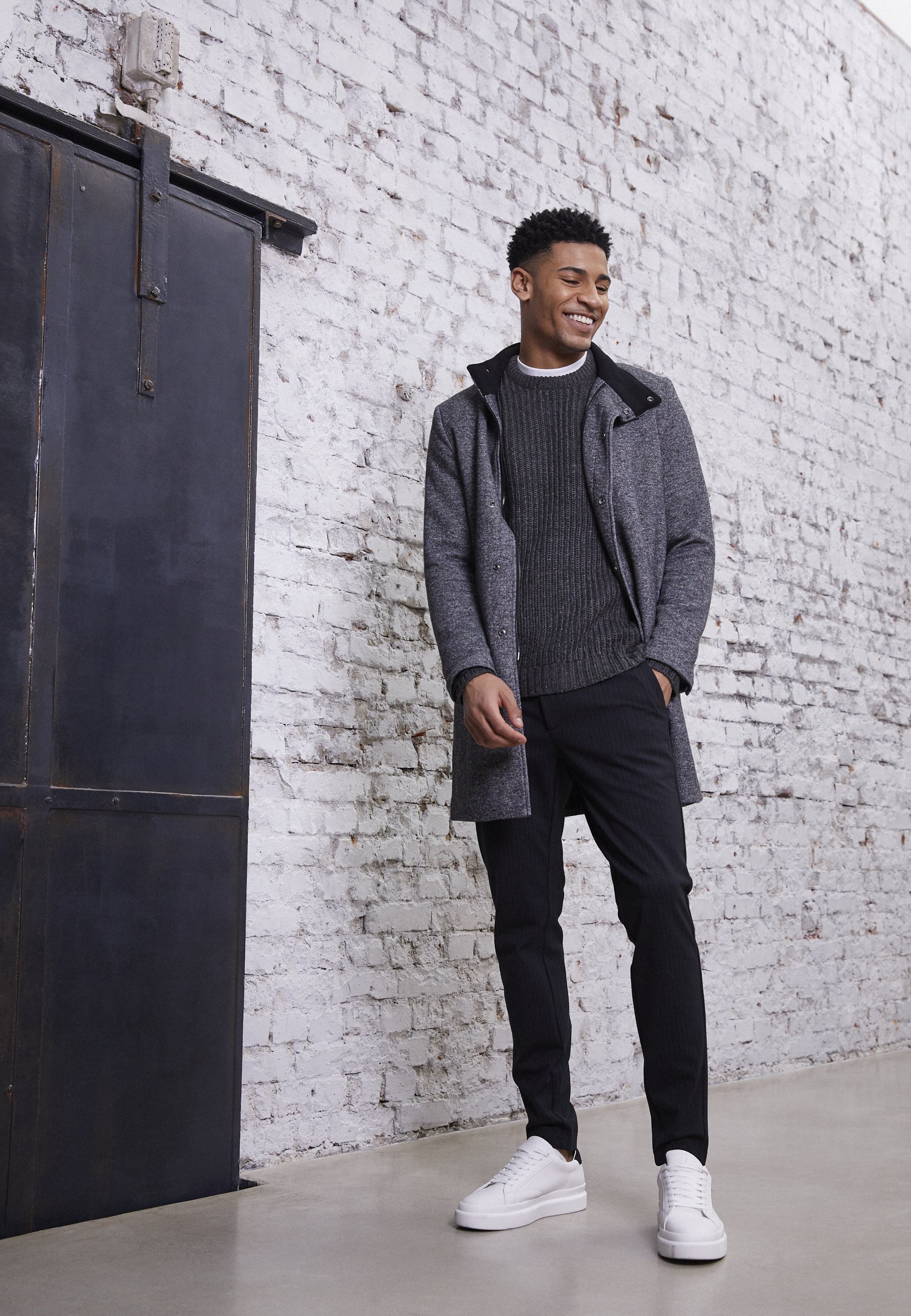 ONSOSCAR KING COAT - Kåpe/kåpe / frakk - dark grey melangeOnly & Sons
