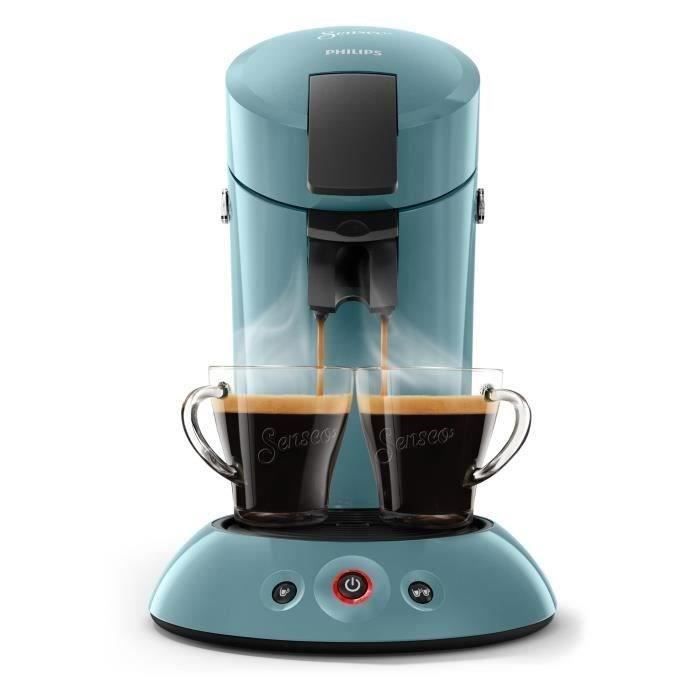 Machine à café dosette SENSEO ORIGINAL Philips HD6553/21, Booster d’arômes, Bleu Gris + 32 dosettes SENSEO Espresso Brazil