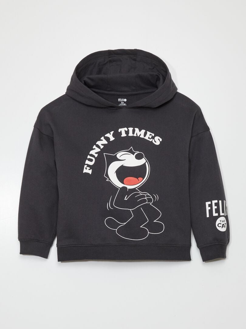 Sudadera con capucha 'Felix el Gato' - NEGRA