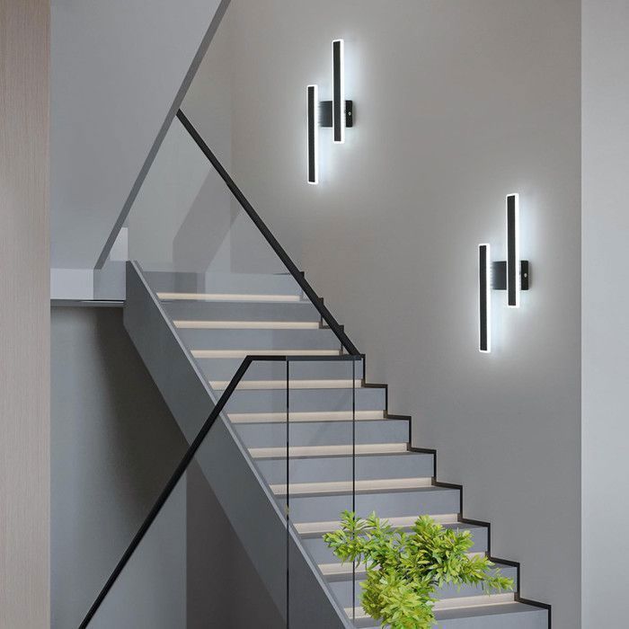 DELIPOP Applique Murale LED 32W 3600LM 6500K – Luminaire Moderne Noir pour Chambre, Salon, Escalier, Couloir