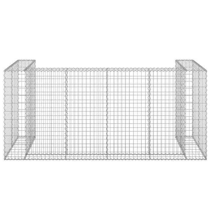 Cache Poubelle/ Mur en gabion pour poubelles - VIDAXL - Acier galvanisé 254x100x110 cm CC3196721