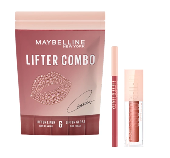 Maybelline x Cincior Lifter Combo zestaw konturówka do ust 09 1,2 g   błyszczyk do us Lifter Gloss 09 5,4 ml