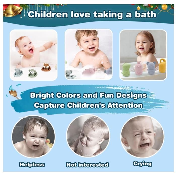 Juguetes de baño para bebés, juego de 16 juguetes de silicona que lanzan agua, juegos de baño de animales para bebés, juguetes para la playa o exteriores, juguetes