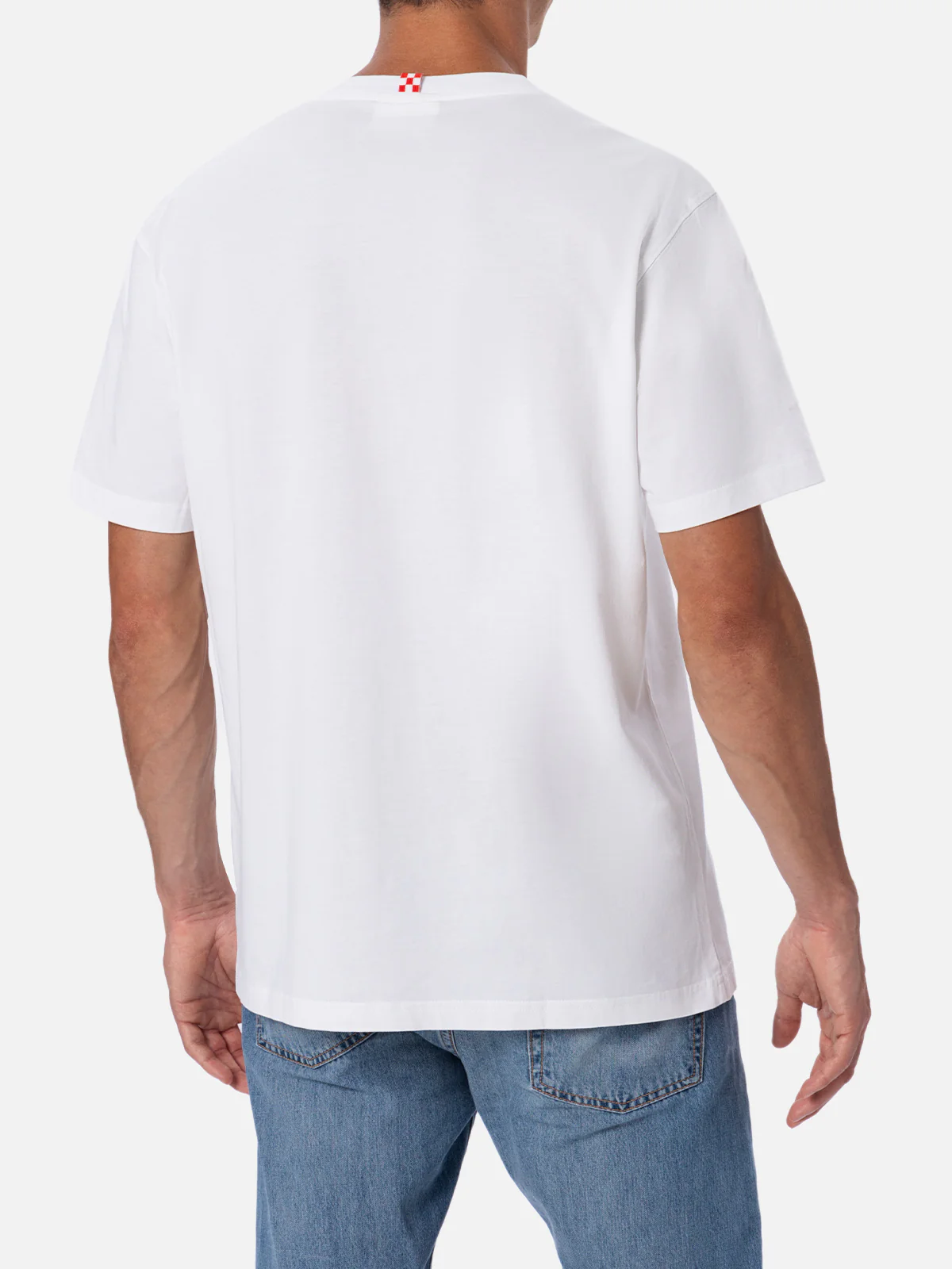 Heren katoenen T-shirt met opdruk en Fiat 500-borduurwerk | FIAT
