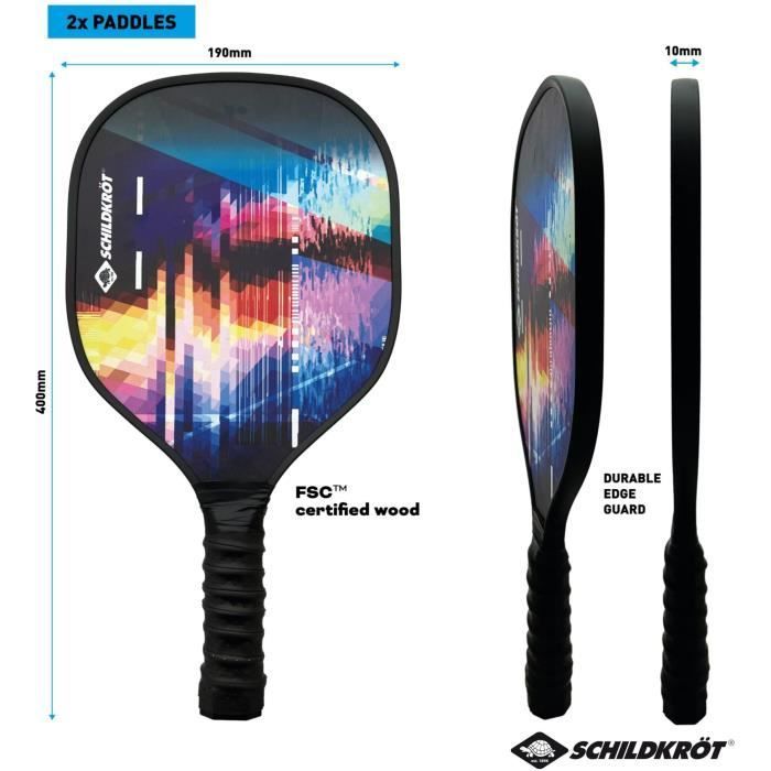 Conjunto de pickleball - SCHILDKRÖT - Conjunto de raquetes - 2 raquetes + 2 bolas