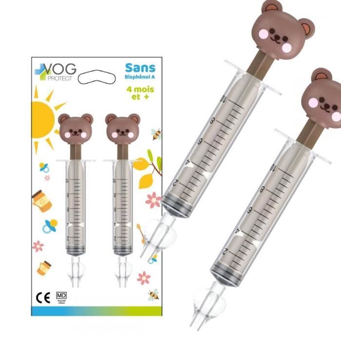 Aspirador nasal para bebés con jeringas de oso, sin BPA - A partir de 4 meses