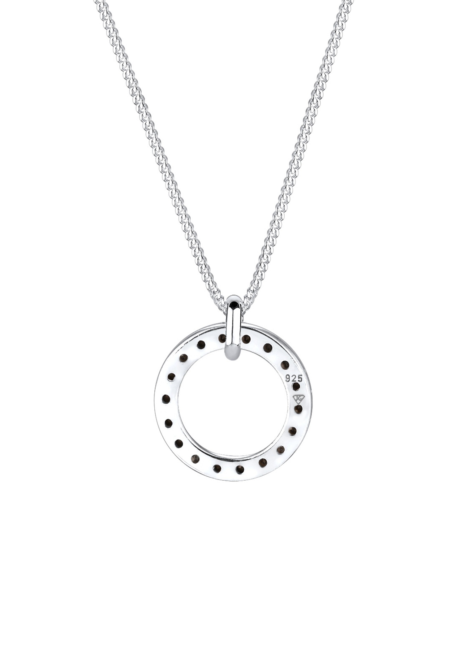 Elli Femmes Pendentif Géo Cercle avec cristaux en argent sterling 925