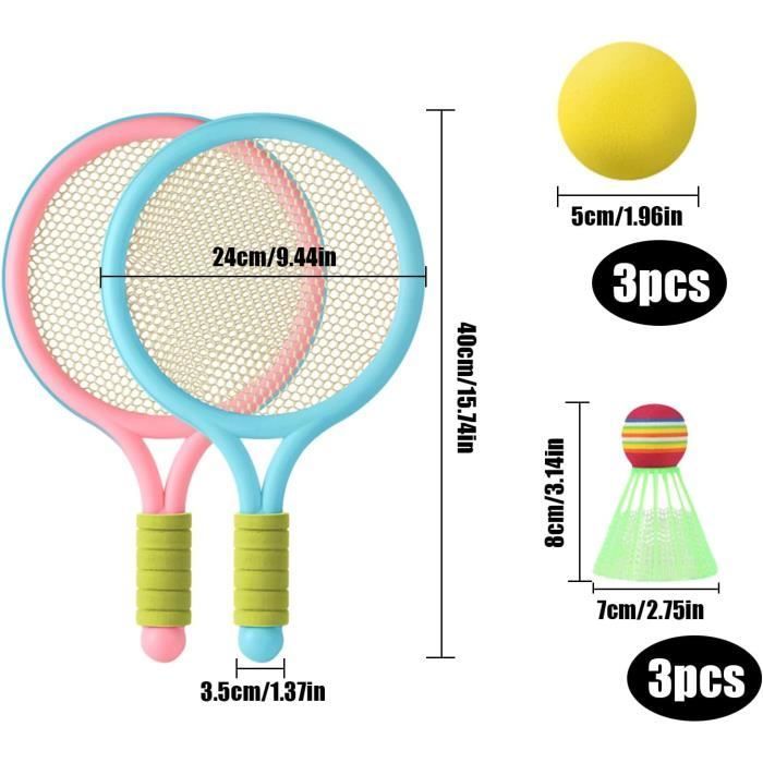 Conjunto de badminton - Não especificado - 2 raquetes - 3 petecas - 3 bolas de esponja - Para crianças