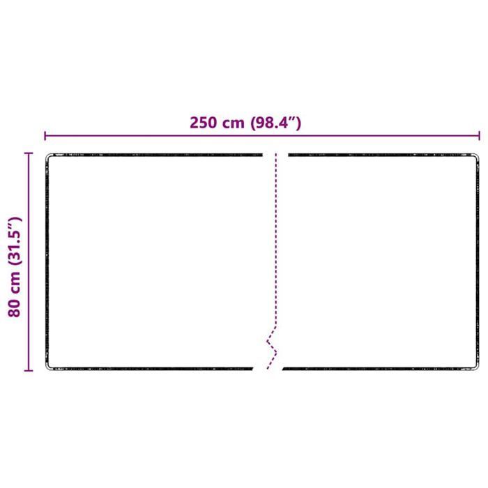 Tapis de couloir antidérapant - vidaXL - 80x250 cm - Noir - Polypropylène - Rectangulaire - Conception antidérapante