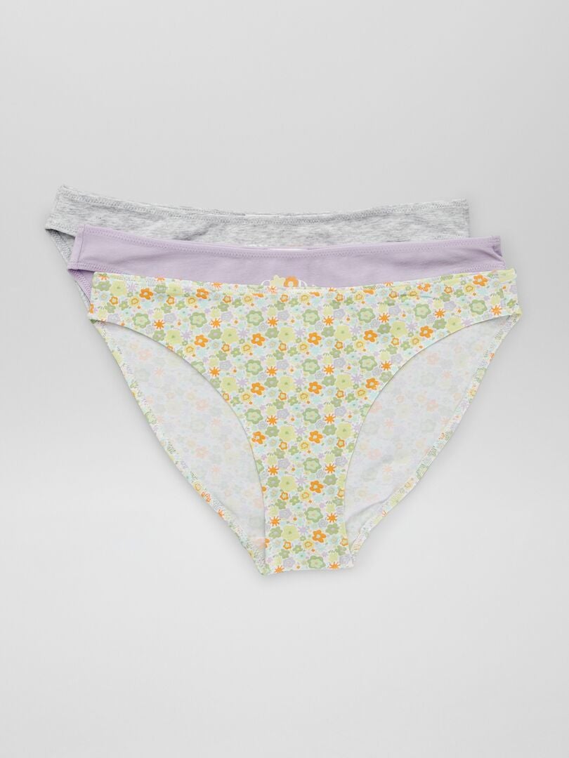 Set van 3 slips met print - WIT