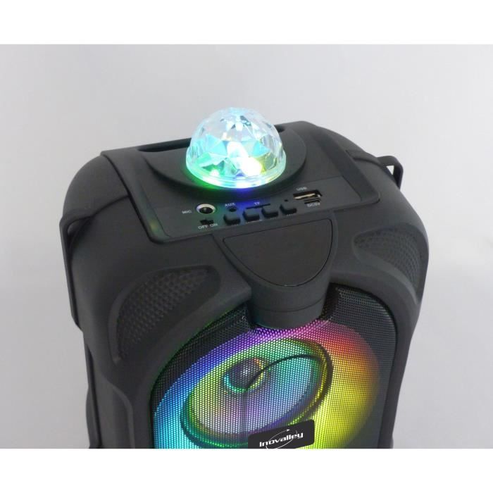 Bluetooth speaker with light-up karaoke system - INOVALLEY - DANCE CUBE 44 - 150W - LED kaleidoscope effect