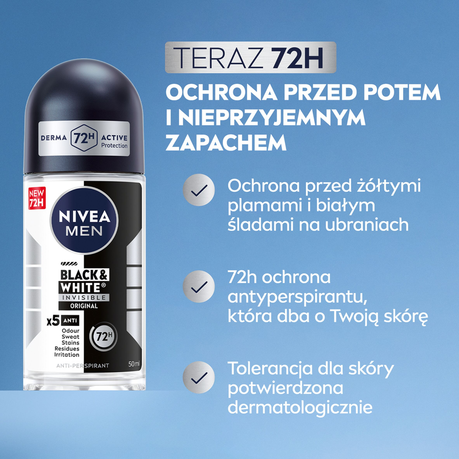 Nivea Men antiperspirant roll-on 50ml Invisible Men