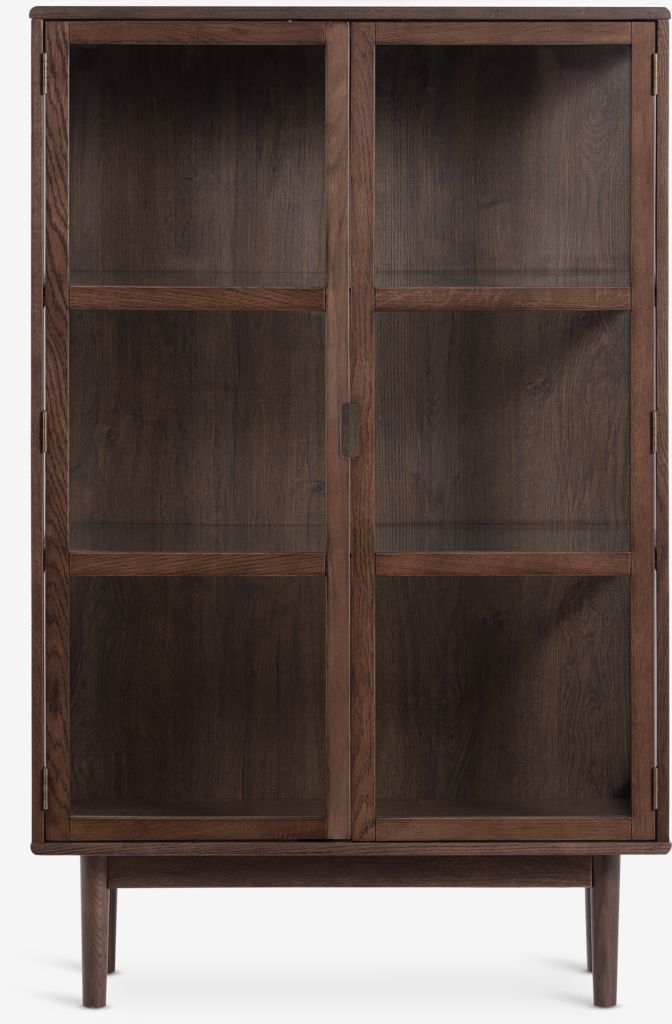 VESTERBY Vitrina VESTERBY žema, 2 durų, tamsaus ąžuolo