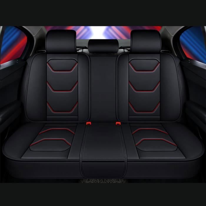 Housse de Siège Voiture - MOMOTOU - Universelle - Cuir PU - Noir Rouge - Haute Qualité