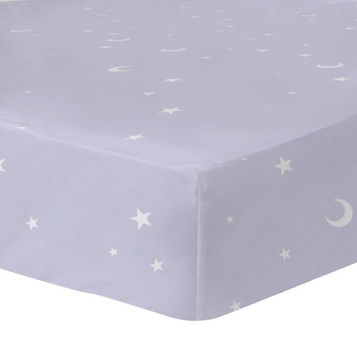 Set di biancheria da letto per bambini con lenzuolo con angoli, 100% cotone - DISNEY STITCH HAPPY - Viola - 140x200+63x63cm + 90x190cm
