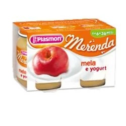 Iogurte homogeneizado Plasmon com sabor de maçã, 120 g x 2 unidades, alimento infantil.