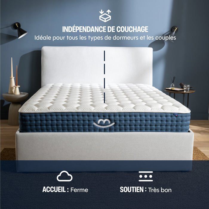 Premium hybrid memory foam mattress 180x200cm thick 26cm - Jade - Morphea