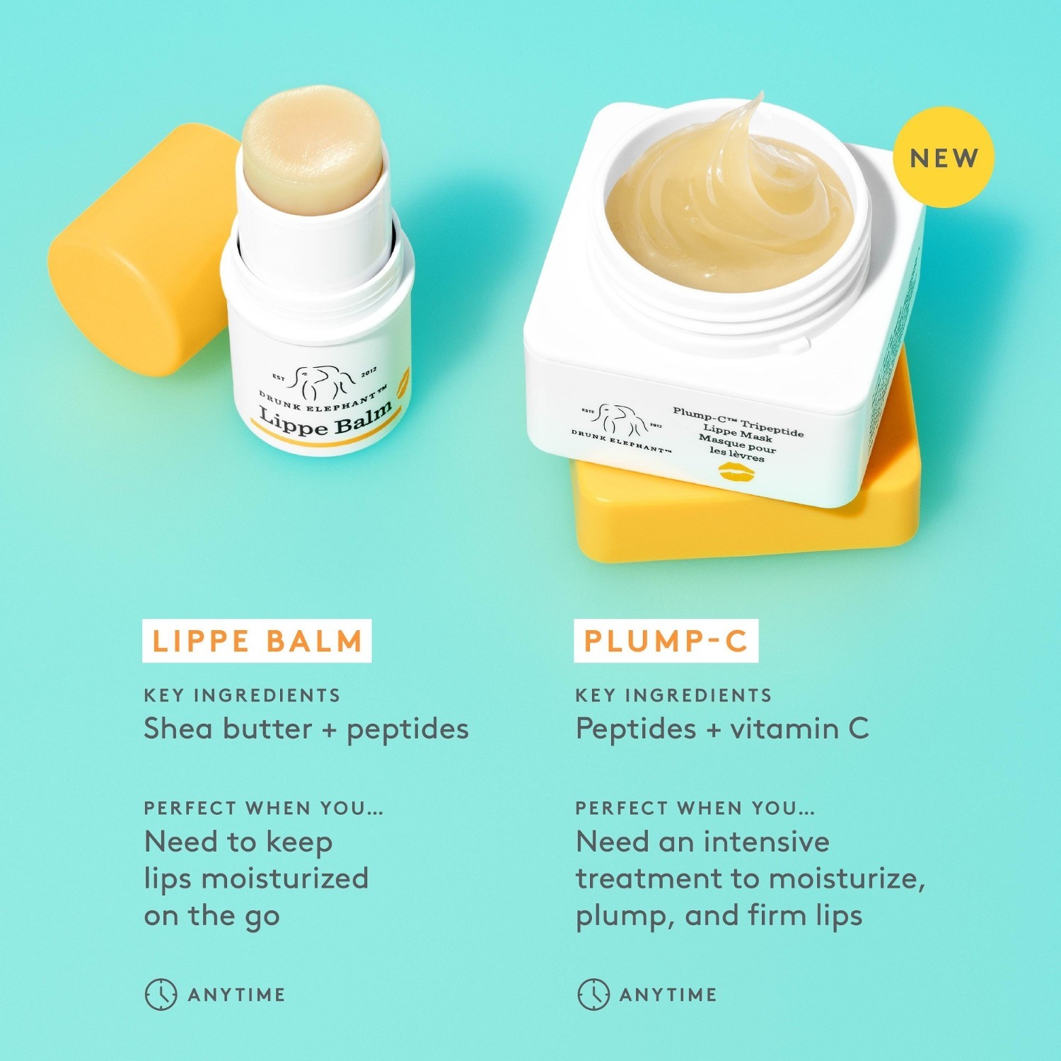 Maska za usne Drunk Elephant Plump-C™ Tripeptidna maska za usne - 15 ml