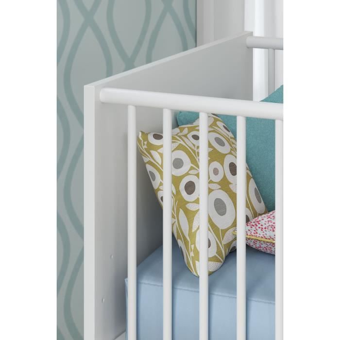 Baby Room Duo: 70 x 140 cm Cot + NIKO Changing Table - White - TREND TEAM