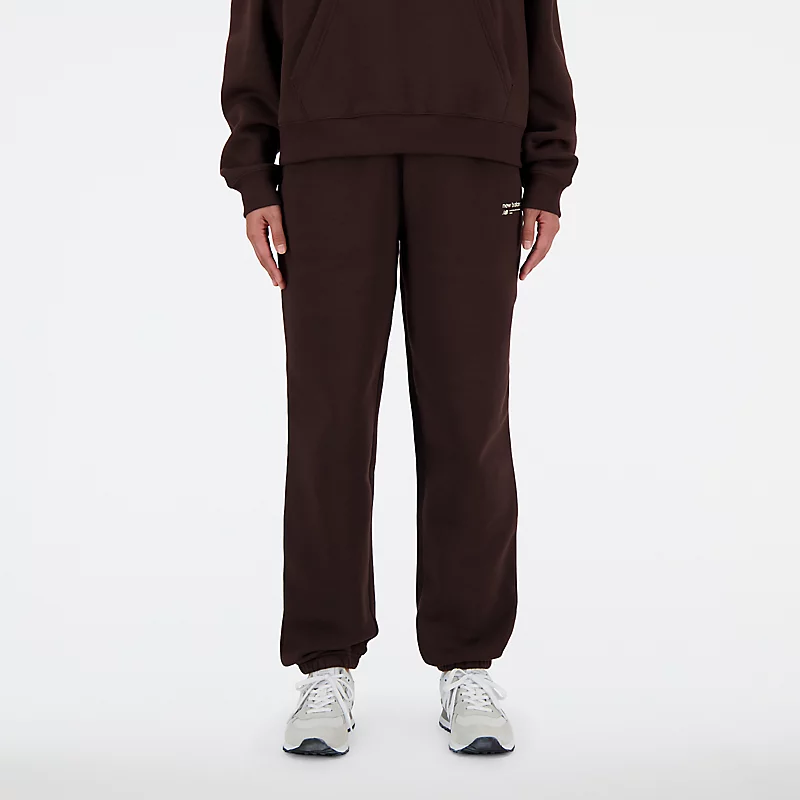 Dames Linear Heritage joggingbroek van fleece met geborstelde achterkant in BLACK COFFEE