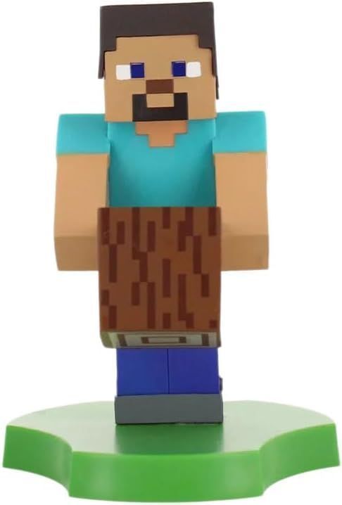 Minecraft Steve Figurine - EXQUISITE GAMING - Cable Guys - Headphone, smartphone or small accessory holder - 20 cm