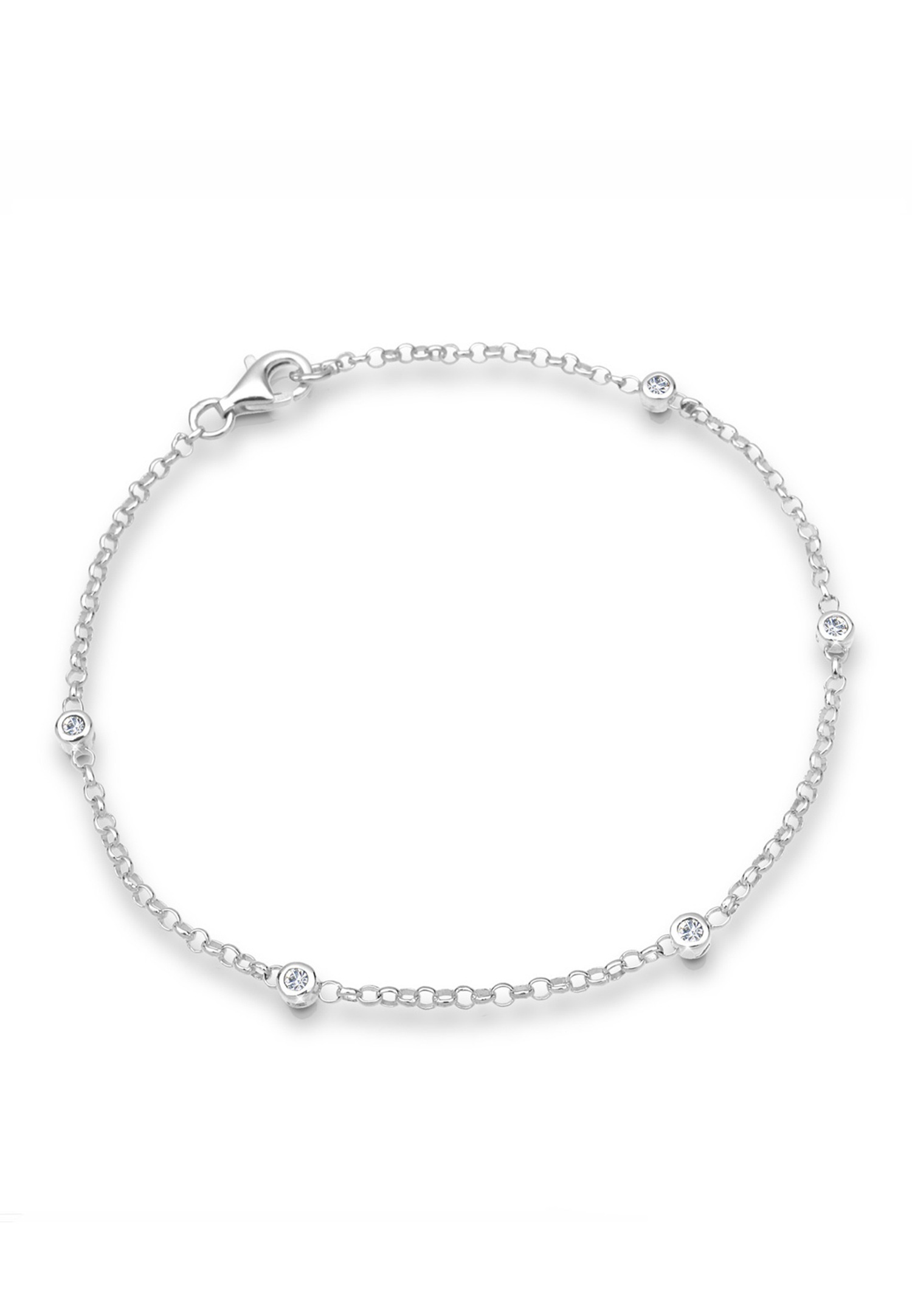 Elli Femmes Classique Basique avec Cristaux en Argent Sterling 925