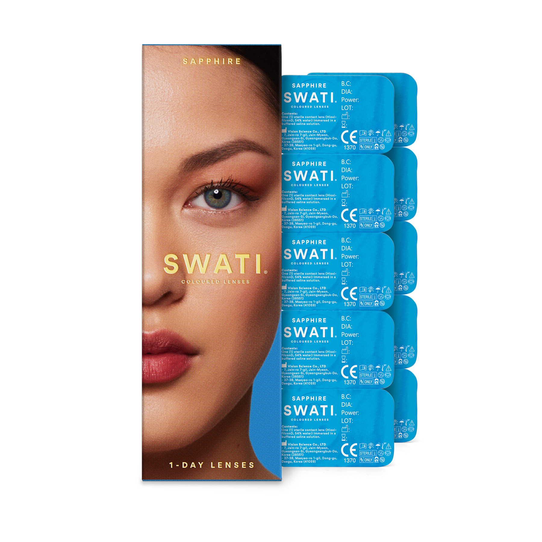 Lentile colorate Sapphire pentru o zi - SWATI Cosmetics