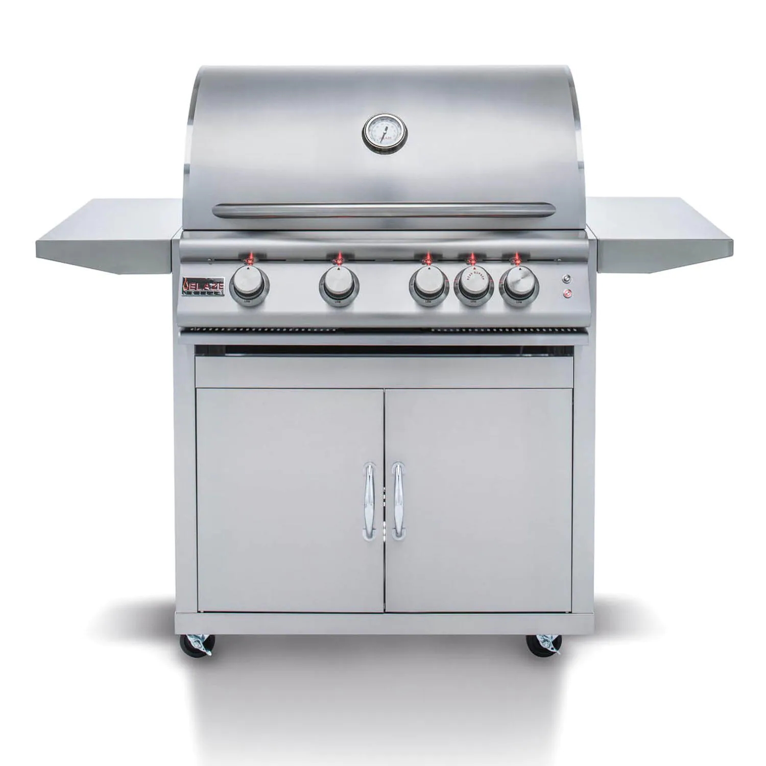 Blaze Premium LTE Marine Grade 32-Zoll 4-Brenner-Standgrill mit freistehendem Propangasgrill, Infrarot-Heckbrenner und Grillbeleuchtung - BLZ-4LTE2MG-LP