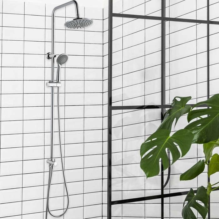 K2O Chillout Cascade Shower Column 96.5 cm - Shower Head Ø20 cm - 3-Position Hand Shower