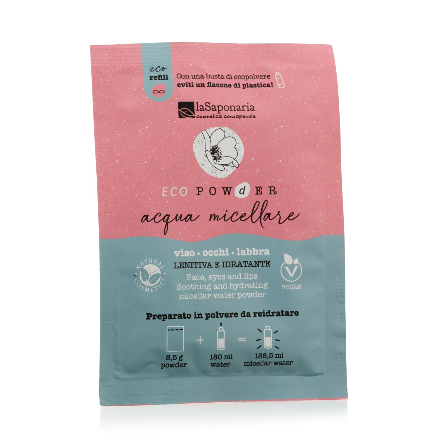 Doppia Detersione Acqua micellare in polvere da reidratare - Acqua detergente viso