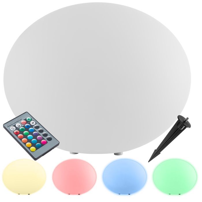 Lighting - TECTAKE - Globe lamp with LUMINOUS EYE LED bulb and remote control 12W - White - Size M 35 x 21.5 cm