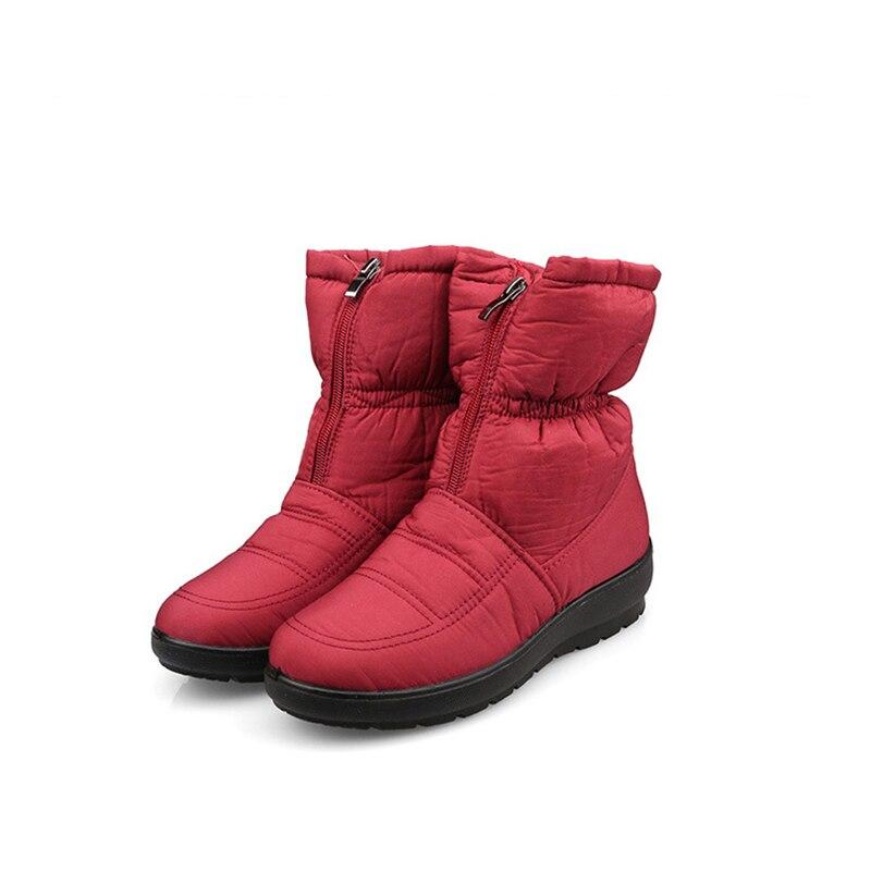 Botas de nieve para mujer, botas de invierno nuevas para mediana edad, botas de nieve, botas de algodón cálidas y impermeables para mujer.