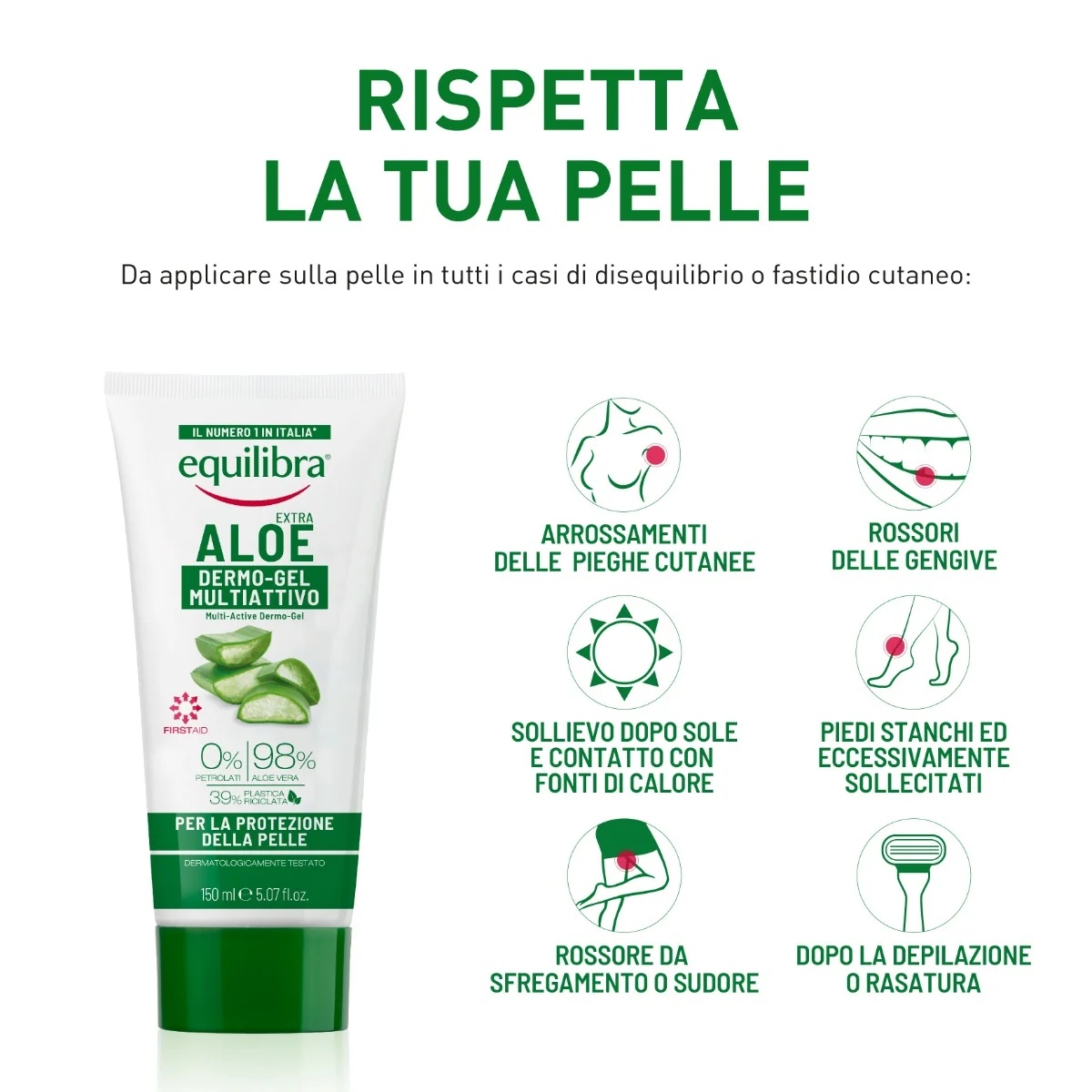 Equilibra Equilibra Aloë Vera Dermo gel 300 ml voor het verzachten van de huid
