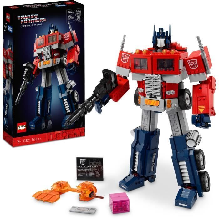 LEGO® Icons™ 10302 Transformers Optimus Prime, Minifigure Robot Autobot, Kit modello camion, Adulto