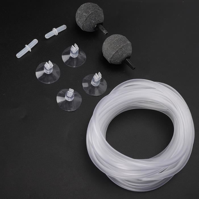 Kit d'accessoires pour pompe à air - Aquarium - Tuyau, Pierre à bulles, Ventouses - Plastique - 100% neuf
