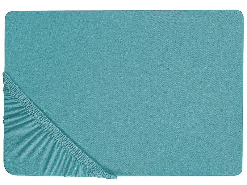 Bawełniane prześcieradło z gumką 160x200cm turkus