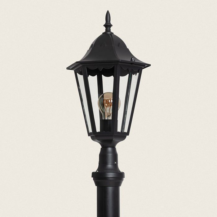 Lampada da terra per esterni a montaggio superficiale 185 cm Nero Tradizionale Nero