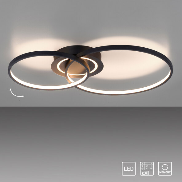 LED loftlampe ASMINA, sort