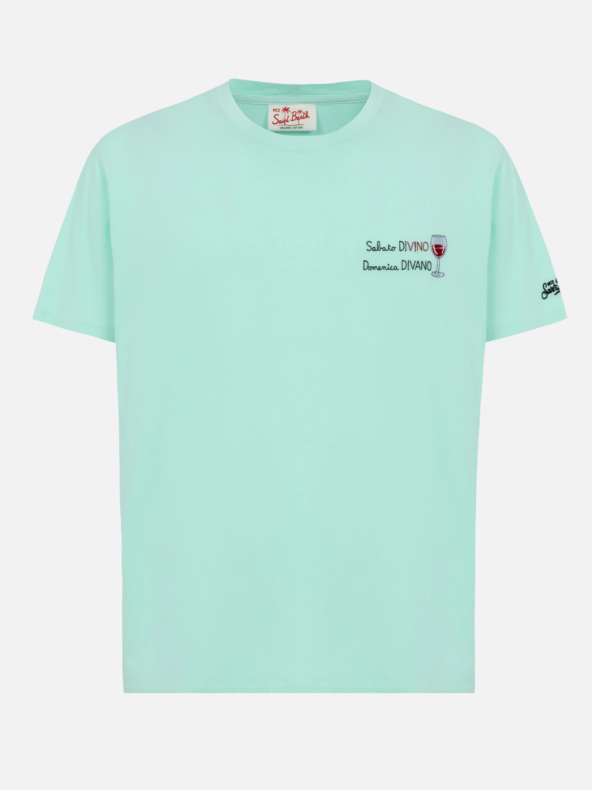 Portofino T-shirt van klassiek katoenen jersey met Sabato Di-borduurwerk.