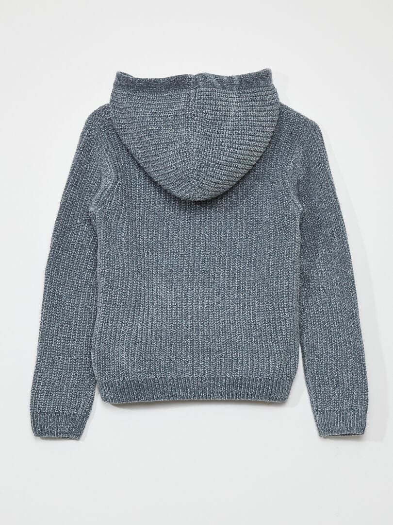Chenille hoodie - grijs