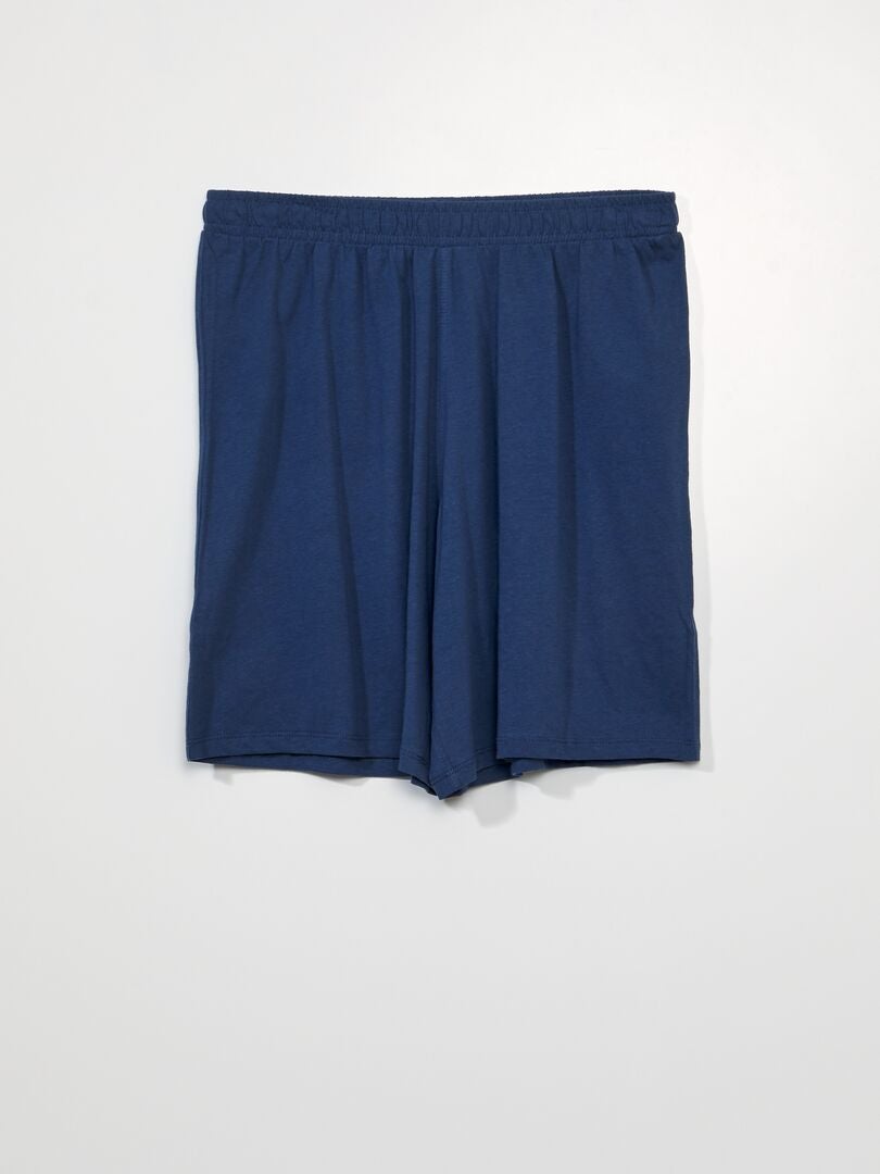 Pijama curto - Estampa 'Good Vibes' - Conjunto de 2 peças - AZUL