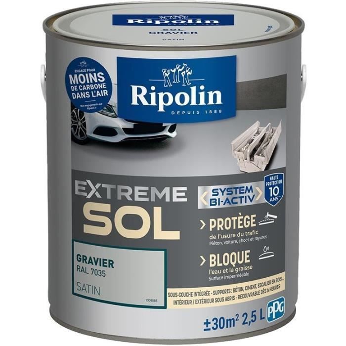 RIPOLIN PROTECCIÓN EXTREMA PARA SUELOS DE GRAVA RAL 7035 SATINADO 2,5 L