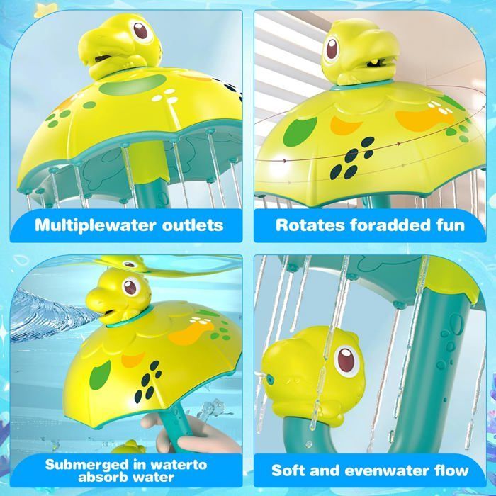 Bath Dinosaur with Waterfall & Sprinkler - Interactive Baby Toy 1+ Years, Water Toy for Bathtub and Shower