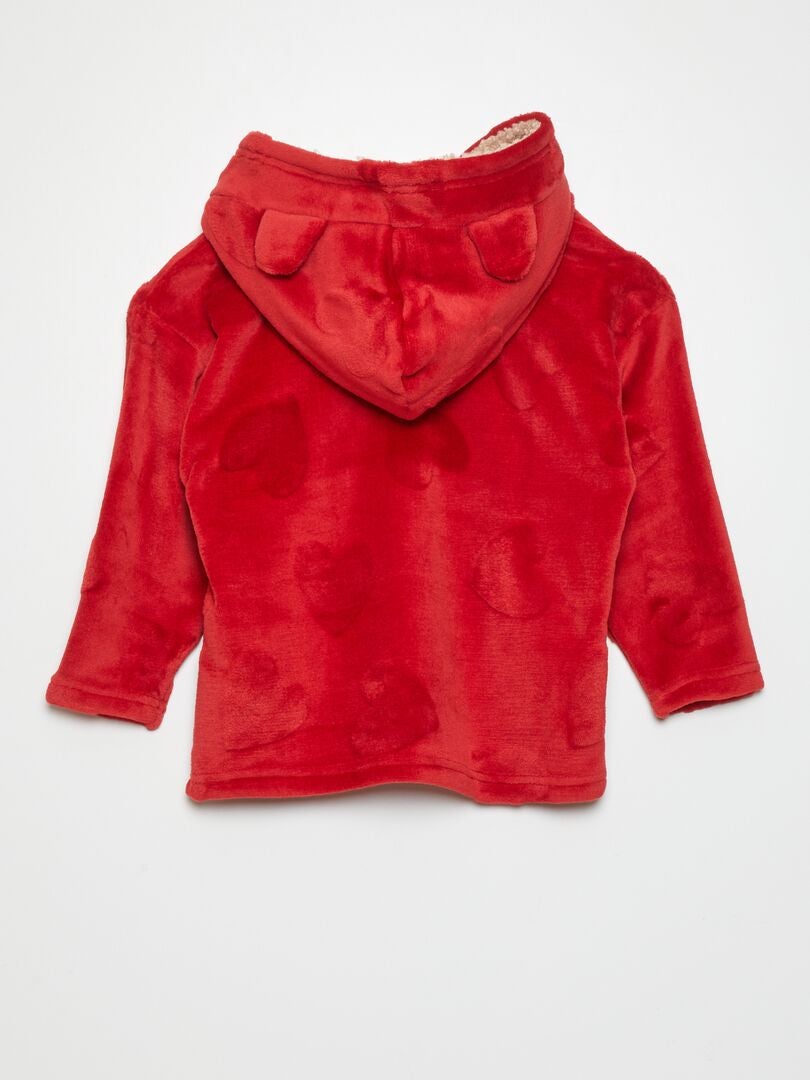 Bata con capucha 'Hearts' - ROJA
