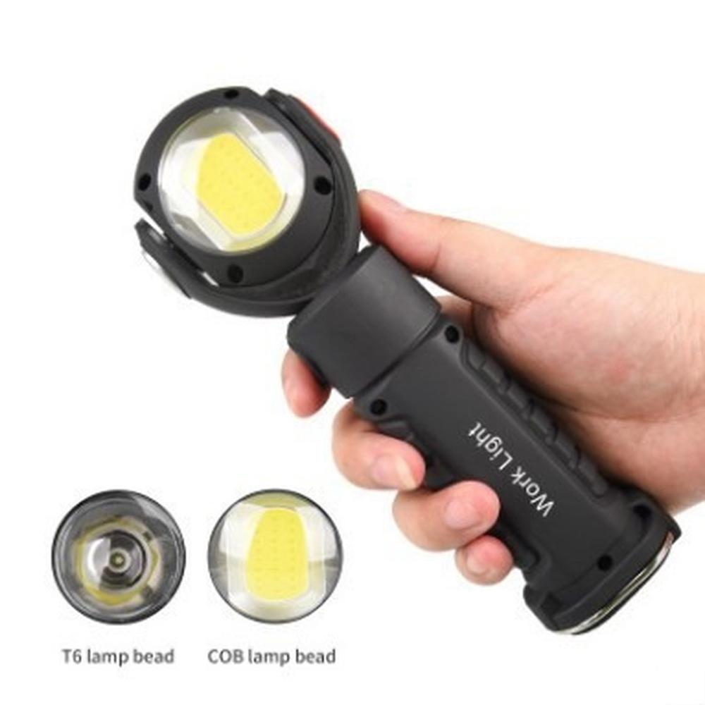 Linterna LED portátil de 2000 lm, superbrillante, para trabajo, recargable, para exteriores y camping, con rotación de 360 grados.