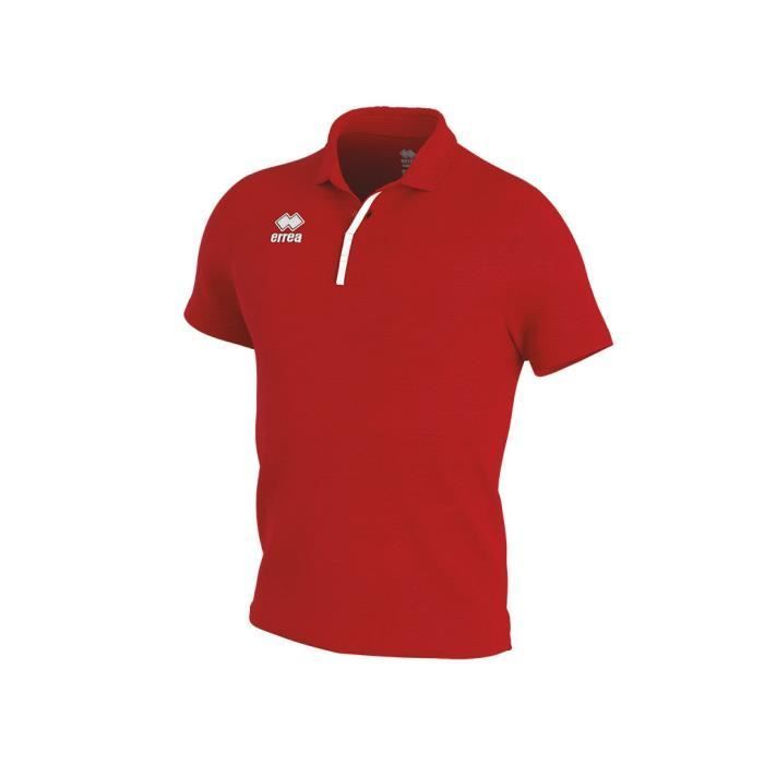 Polo Errea Praga 3.0 Junior - Rosso/Bianco - Bambino - Ragazzo - Multisport - Maniche corte - Traspirante