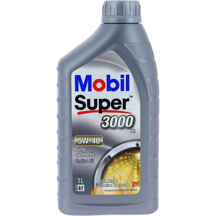 Aceite sintético para motor 5W-40 - MOBIL - Super 3000 X1 - Lata de 1L - Alto rendimiento anticontaminación