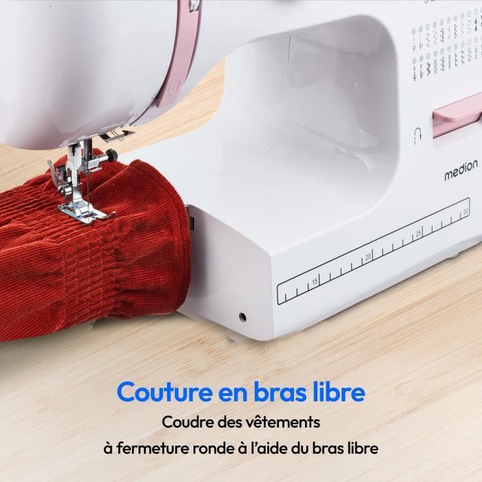 Sewing Machine - MEDION - SM 60 - 62W - 24 Stitches + Double Stitches - 700 RPM - LED - Pink