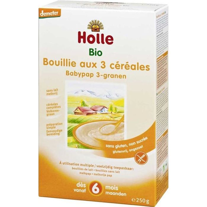 Bouillie bébé 3 céréales complètes - Dès 4 mois